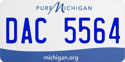 MI license plate DAC5564