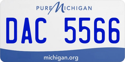 MI license plate DAC5566