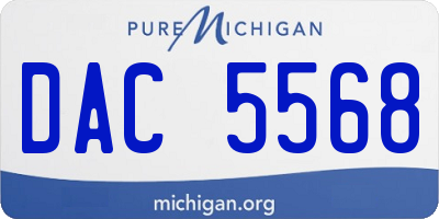 MI license plate DAC5568