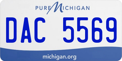 MI license plate DAC5569