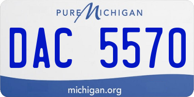 MI license plate DAC5570