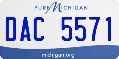 MI license plate DAC5571