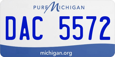 MI license plate DAC5572