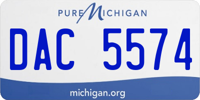 MI license plate DAC5574