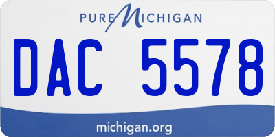 MI license plate DAC5578