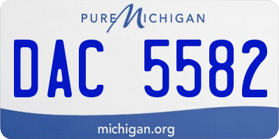 MI license plate DAC5582