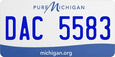 MI license plate DAC5583
