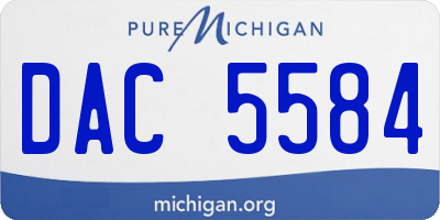 MI license plate DAC5584