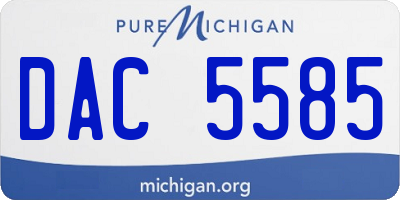 MI license plate DAC5585