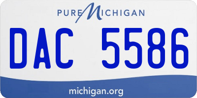 MI license plate DAC5586