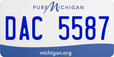 MI license plate DAC5587