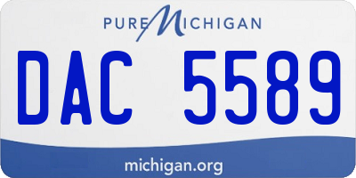 MI license plate DAC5589