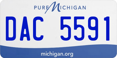 MI license plate DAC5591