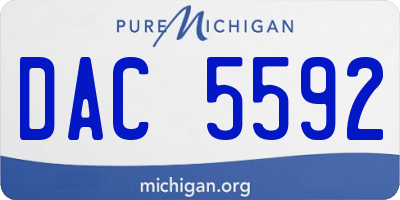 MI license plate DAC5592