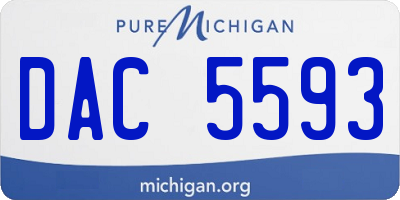 MI license plate DAC5593