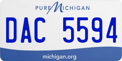 MI license plate DAC5594