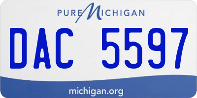 MI license plate DAC5597