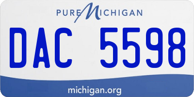 MI license plate DAC5598