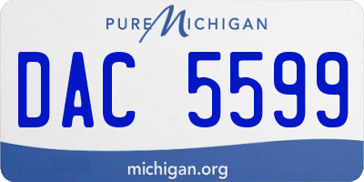 MI license plate DAC5599