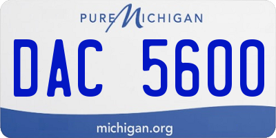 MI license plate DAC5600