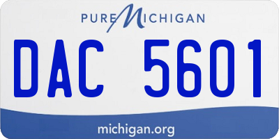 MI license plate DAC5601