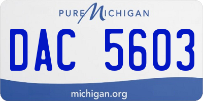 MI license plate DAC5603