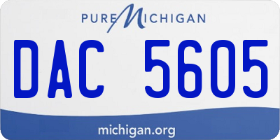 MI license plate DAC5605