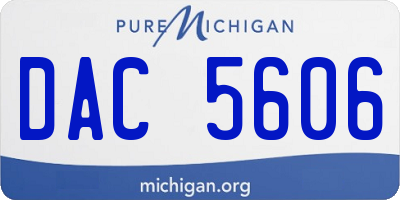 MI license plate DAC5606