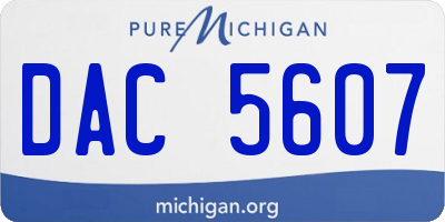 MI license plate DAC5607