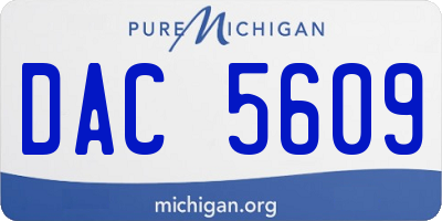 MI license plate DAC5609