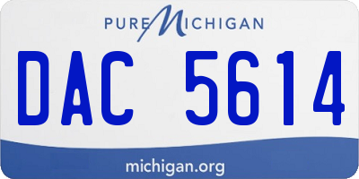 MI license plate DAC5614