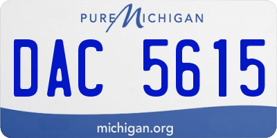 MI license plate DAC5615