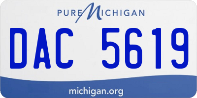 MI license plate DAC5619