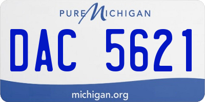 MI license plate DAC5621