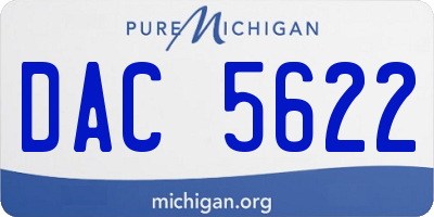 MI license plate DAC5622