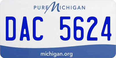 MI license plate DAC5624