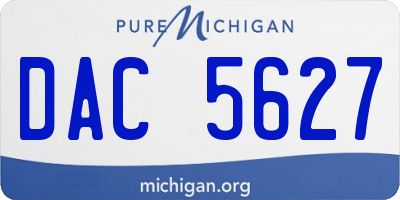 MI license plate DAC5627