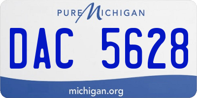 MI license plate DAC5628