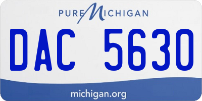 MI license plate DAC5630