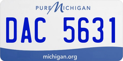 MI license plate DAC5631