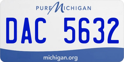 MI license plate DAC5632