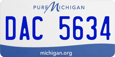 MI license plate DAC5634