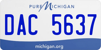 MI license plate DAC5637