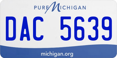 MI license plate DAC5639