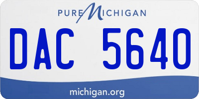 MI license plate DAC5640