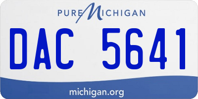 MI license plate DAC5641