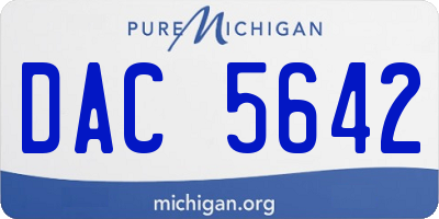 MI license plate DAC5642