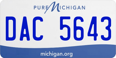 MI license plate DAC5643