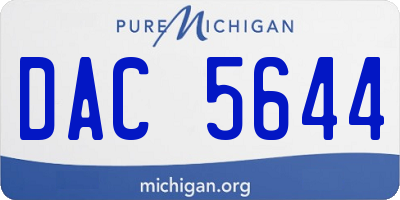MI license plate DAC5644