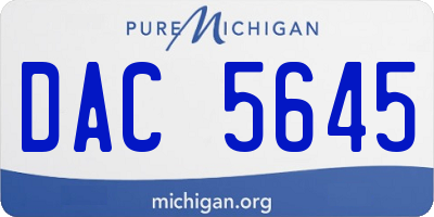 MI license plate DAC5645